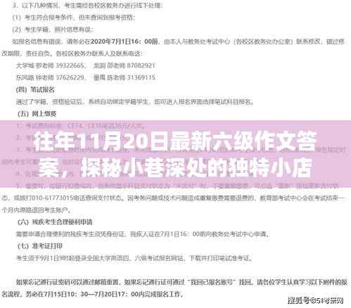 探秘小巷深处的独特小店,历年六级作文答案与灵感源泉回顾