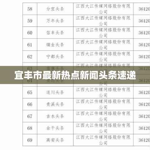 宜丰市最新热点新闻头条速递