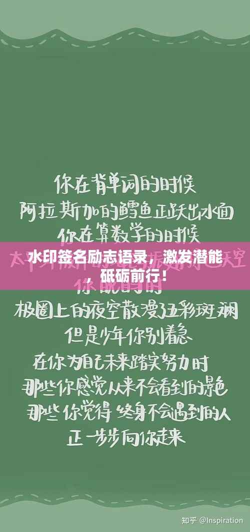 水印签名励志语录,激发潜能,砥砺前行!