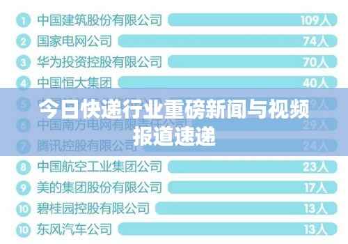 今日快递行业重磅新闻与视频报道速递